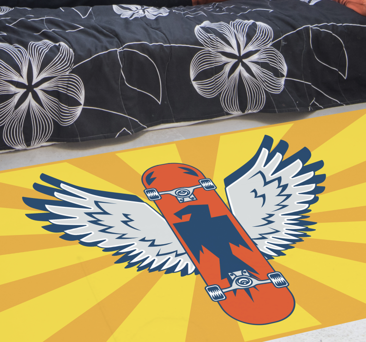 Skateboard Wings Decor kids rug - TenStickers