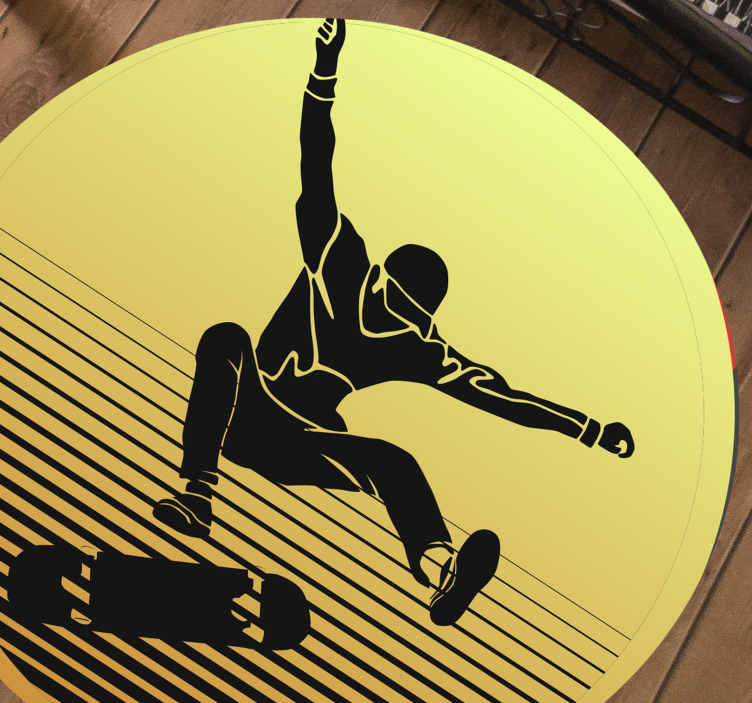 Skateboarding Silhouette teenage bedroom rug - TenStickers