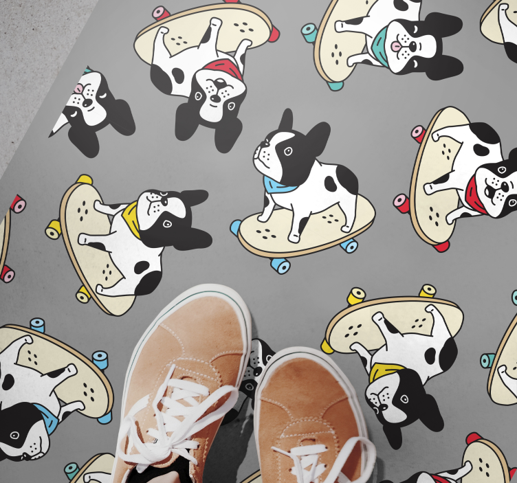 Skating Dogs Pattern kids carpet - TenStickers
