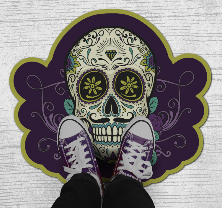 Skull Motif halloween rugs - TenStickers