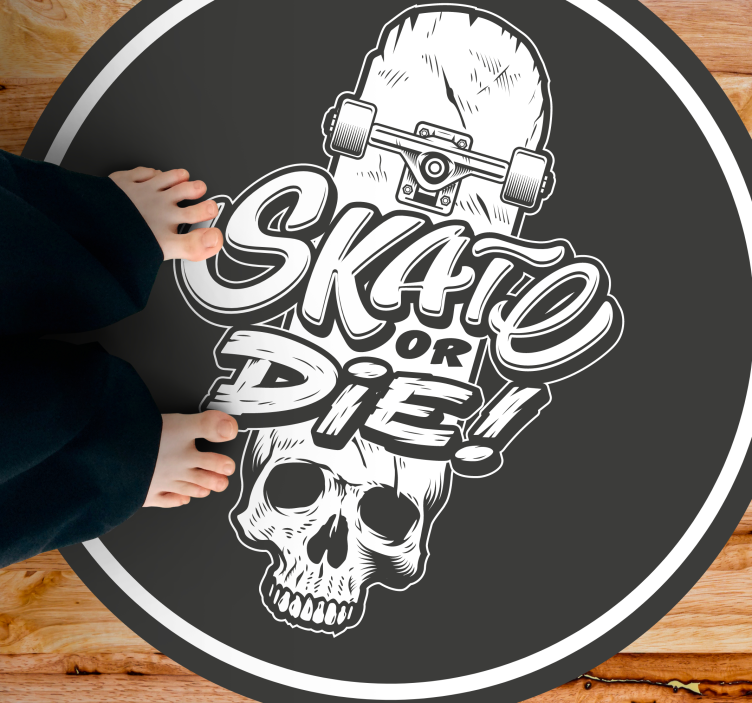 Skull skate or die teenage bedroom rug - TenStickers