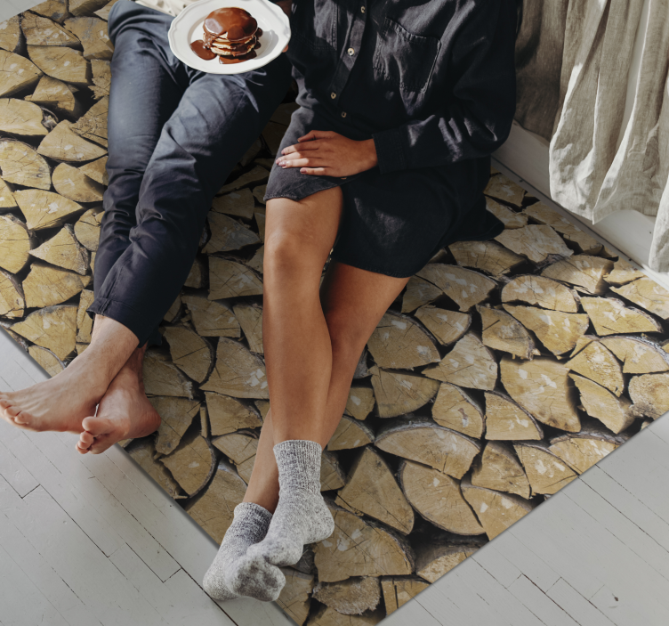 Slice Pattern wood effect rug - TenStickers