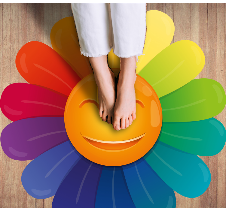 Smiley Flower Print kids rug - TenStickers