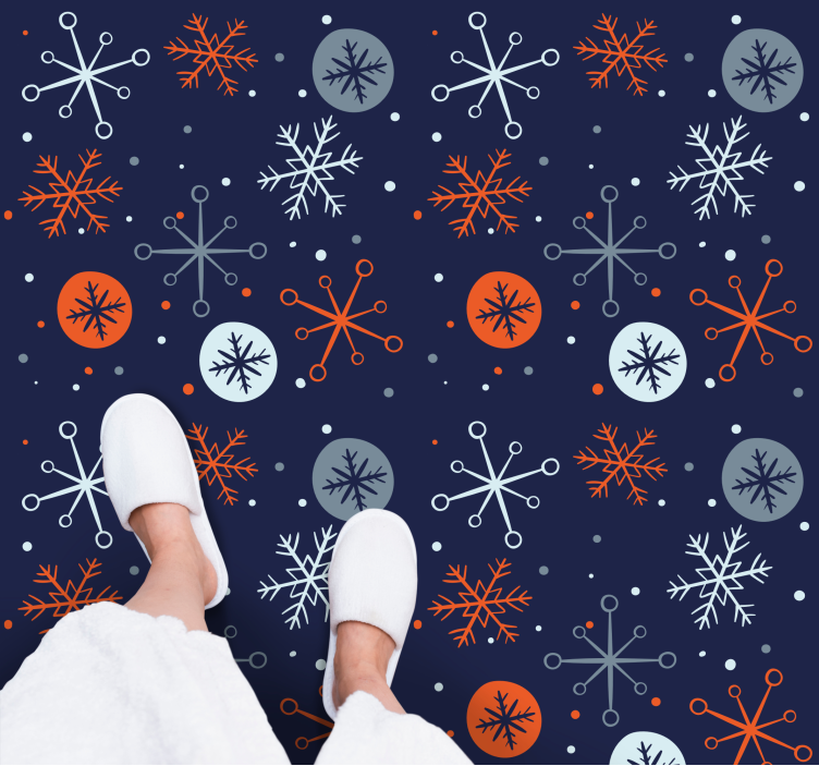 Snowflake Motifs christmas rug - TenStickers