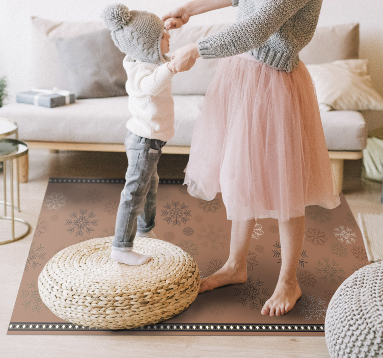 Snowflakes pattern vinyl bedroom rug - TenStickers