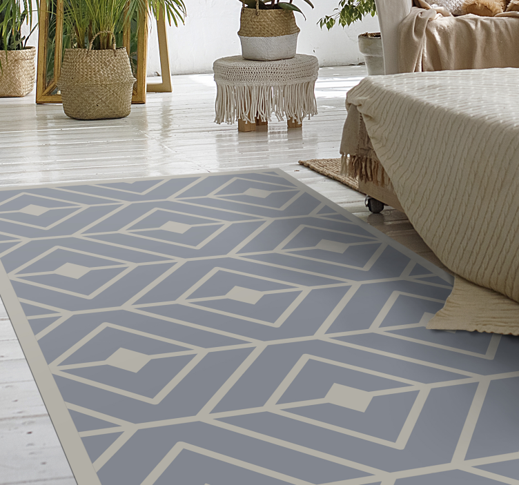 Soft geometric pattern bedroom carpet - TenStickers