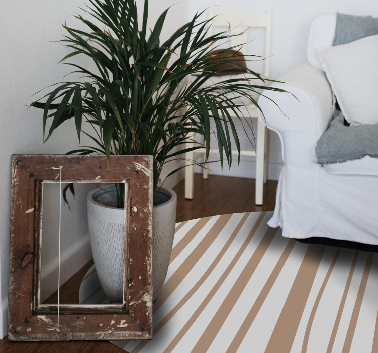 Soft Striped Elegance circular rug - TenStickers