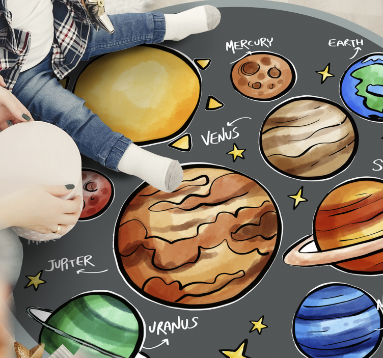 Solar System Playzone game rug - TenStickers
