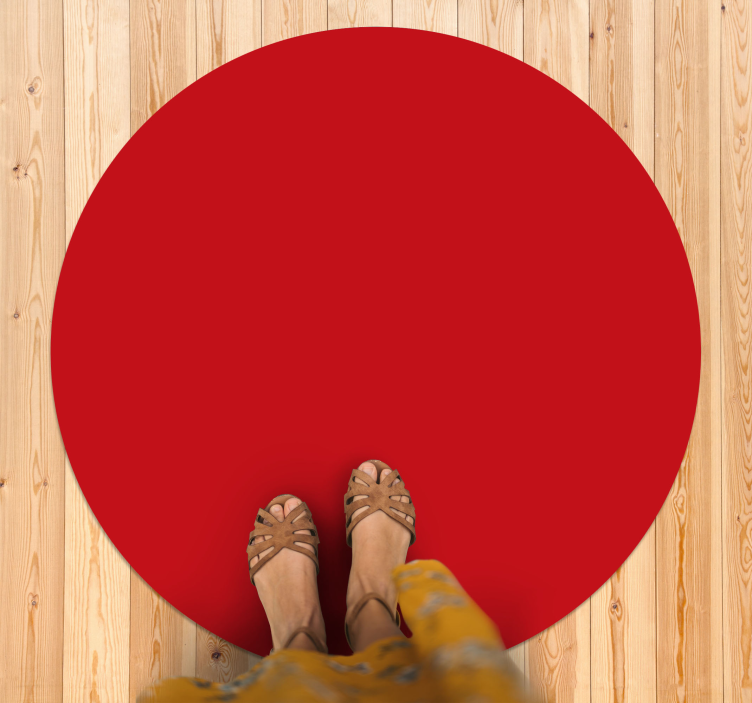 Solid Red Circle circular rug - TenStickers