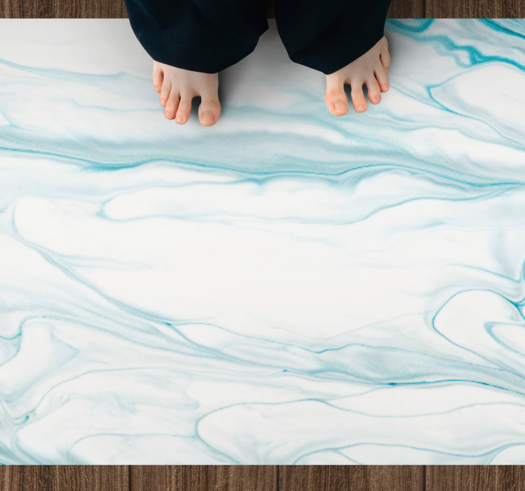 Soothing Aqua Swirls bathroom mat - TenStickers