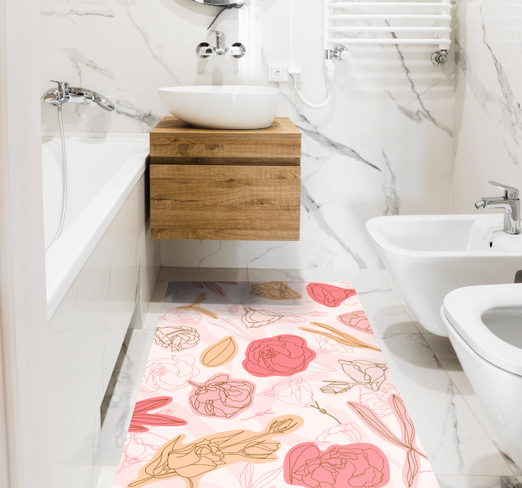 Sophisticated Botanical Element bathroom mat - TenStickers