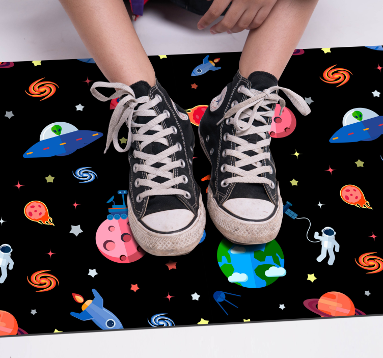 Space Adventure Print kids rug - TenStickers