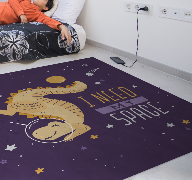 Space Dinosaur Illustration kids rug - TenStickers