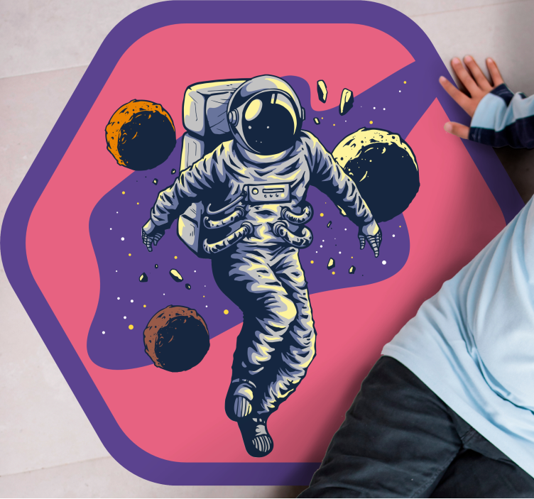 Space Explorer Journey star rug - TenStickers
