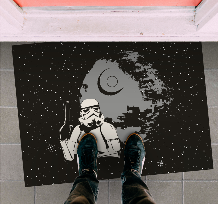 Space Stormtrooper Scene kids rug - TenStickers