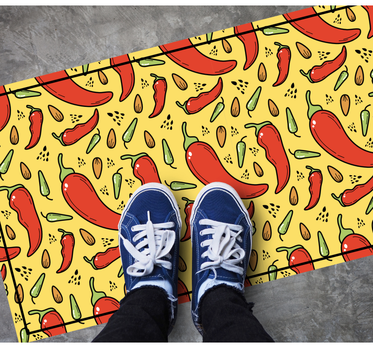 Spicy Pepper Pattern kitchen mat - TenStickers