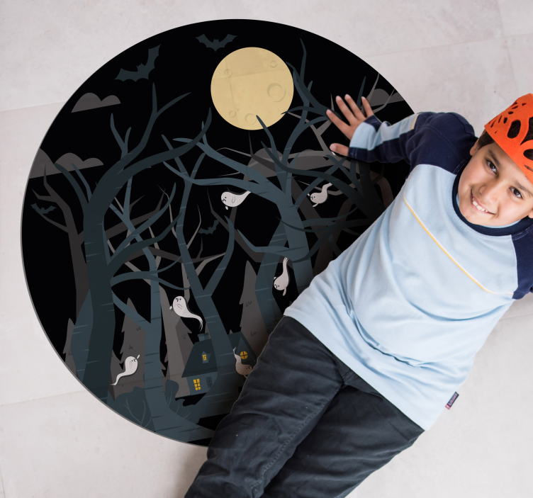 Spooky Forest Scene halloween rugs - TenStickers