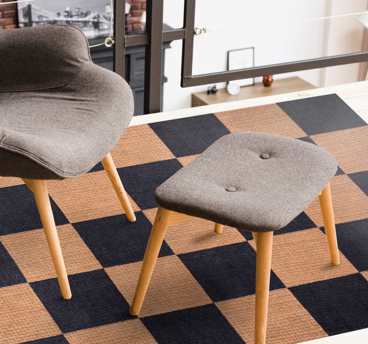 Squared tobacco geometric rugs - TenStickers