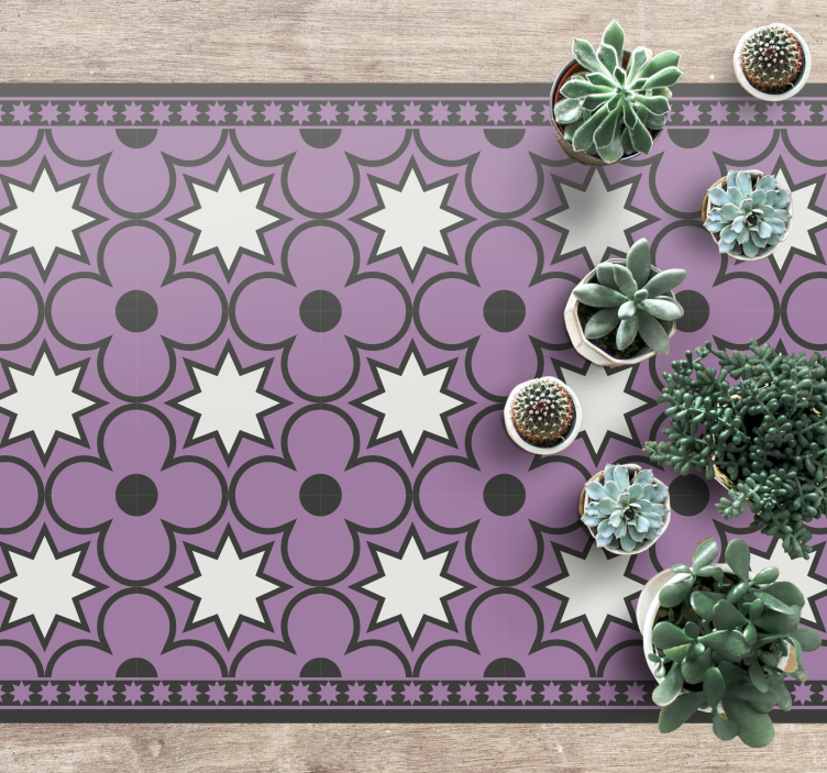 Star Patterned Motif tile carpet - TenStickers