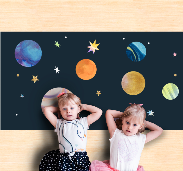 Star rug in cosmic space design - TenStickers