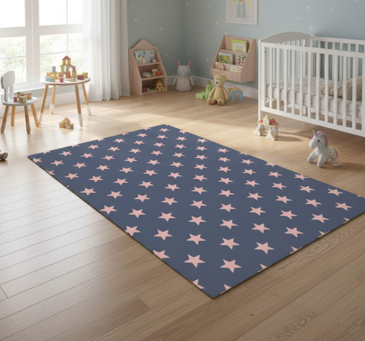 Star rug in pink and grey stars - TenStickers