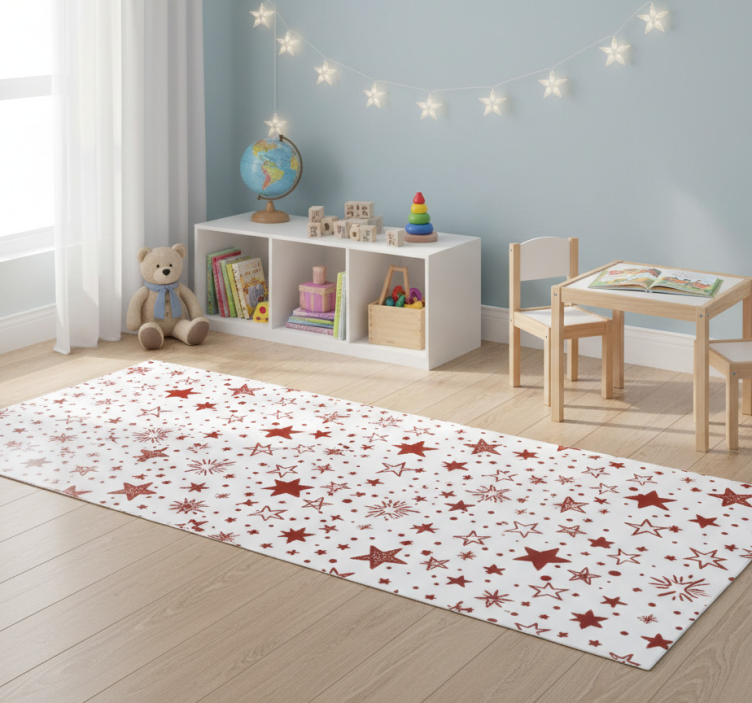 Star rug in red watercolor design - TenStickers