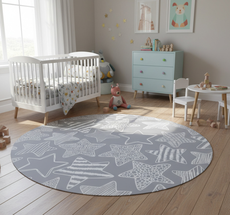 Star rug in white star design - TenStickers