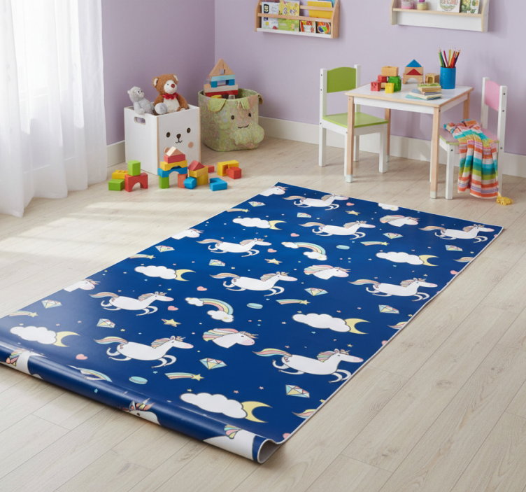 Star rug with unicorn and rainbow design - TenStickers