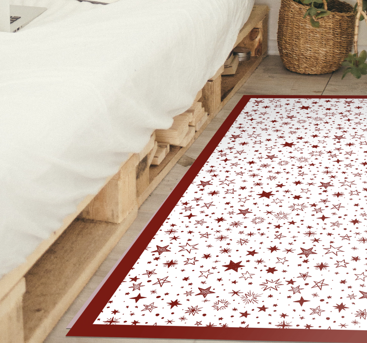 Red starry night star rug - TenStickers