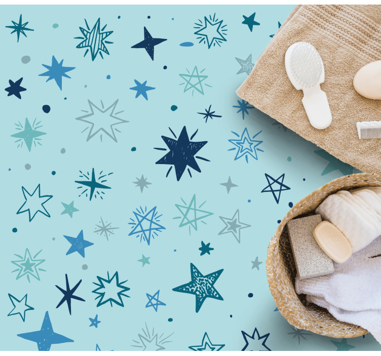 Blue night pattern star rug - TenStickers