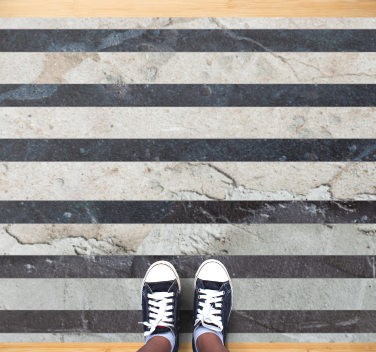 Stone effect vinyl rug with striped stone design - TenStickers