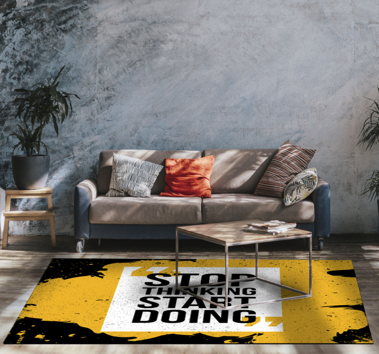 Stop Thinking Doing quote rug - TenStickers