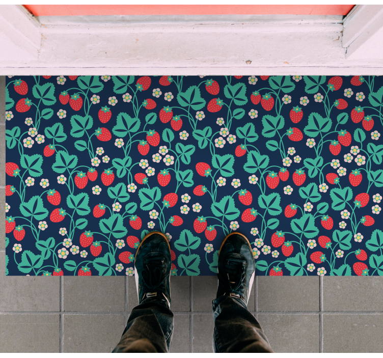 Strawberry Blossom Motivation floral rug - TenStickers