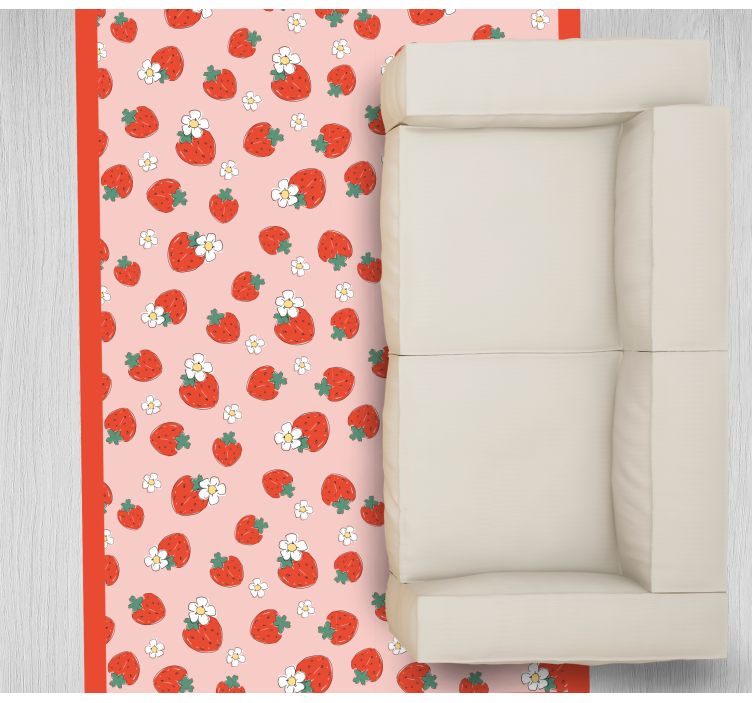 Strawberry Flower Arrangement floral rug - TenStickers