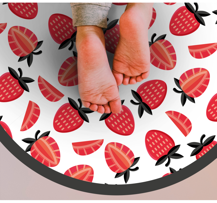 Strawberry Illustration kitchen mat - TenStickers