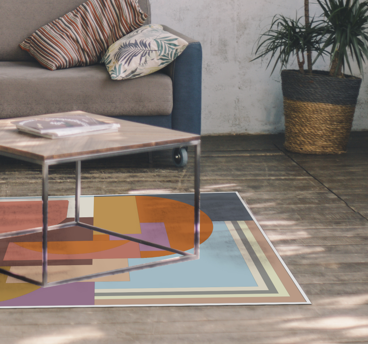 Striking Forms geometric rug - TenStickers