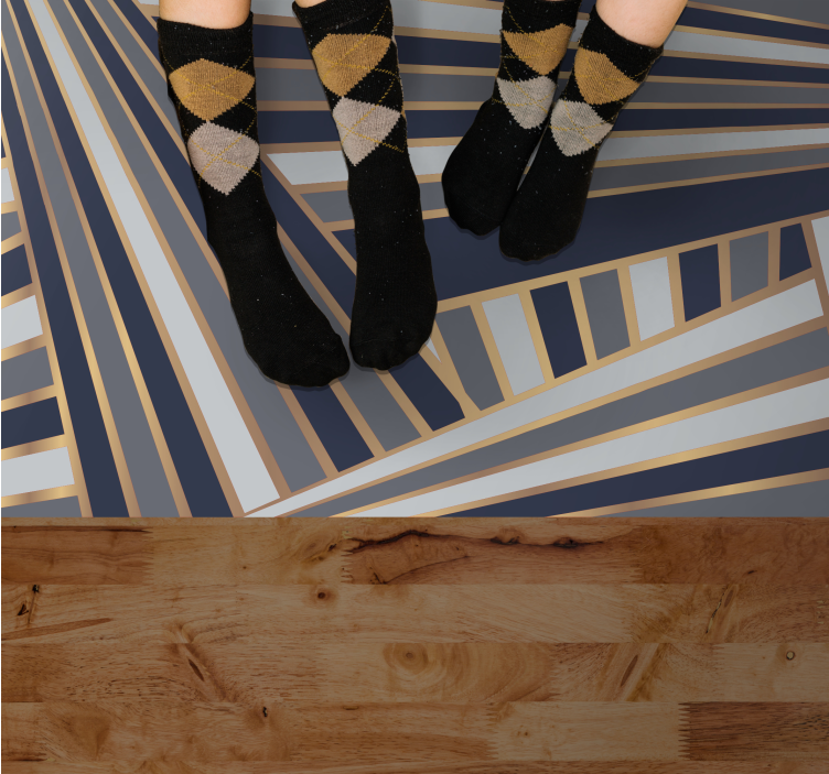 Striking grey motif stripes rug - TenStickers