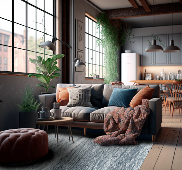 Striped Concrete Effect stone flooring rug - TenStickers