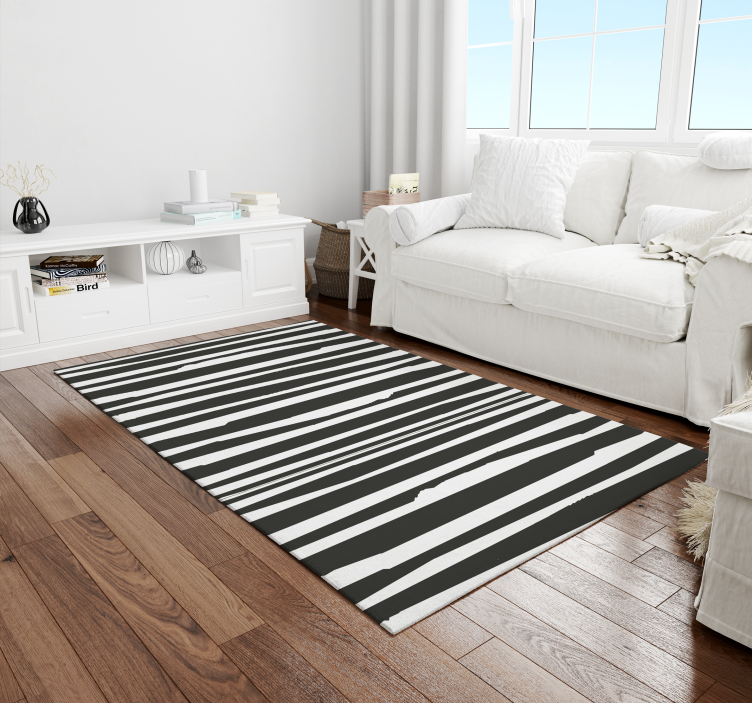 Striped Monochrome Design stripes rug - TenStickers