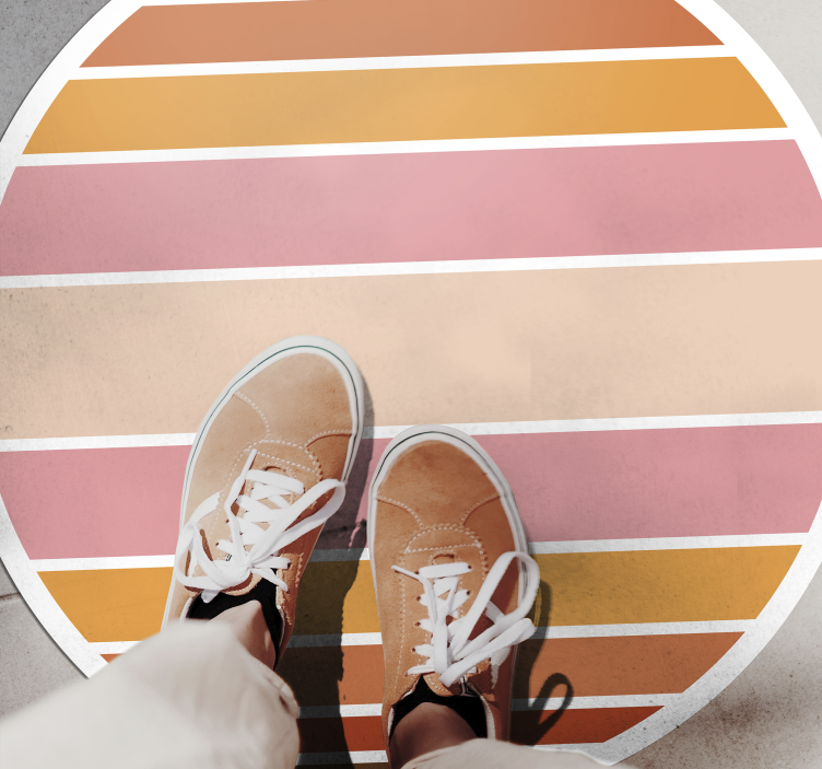 Striped Oval Design stripes rug - TenStickers