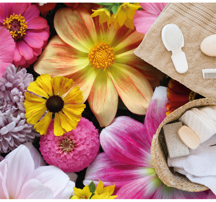 Beautiful realistic arrangement floral rug - TenStickers