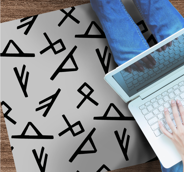 Stylish black shapes geometric rug - TenStickers