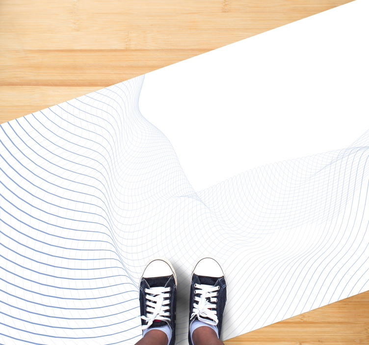 Stylish blue wavy lines modern rug - TenStickers