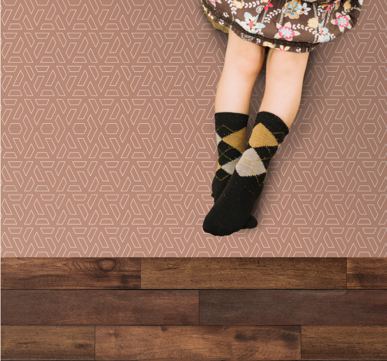 Stylish brown element geometric rug - TenStickers