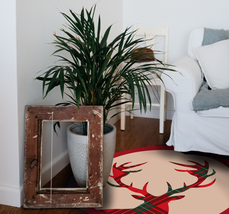 Stylish deer silhouette christmas rug - TenStickers