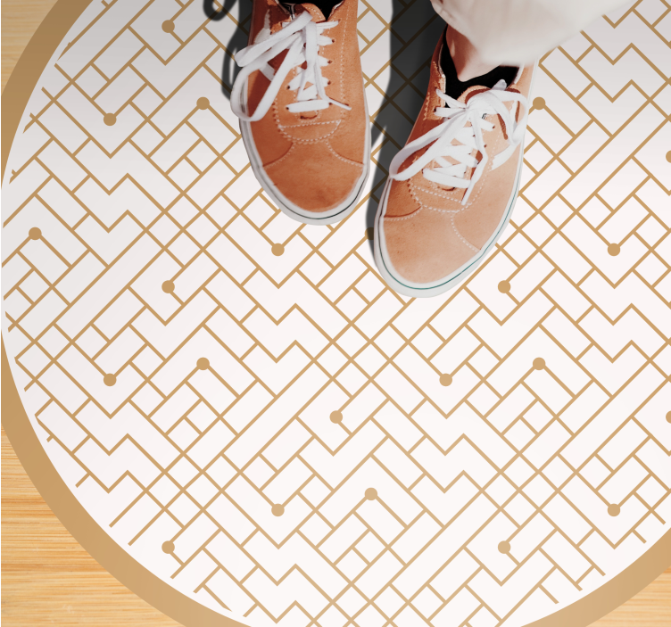Stylish golden element geometric rug - TenStickers