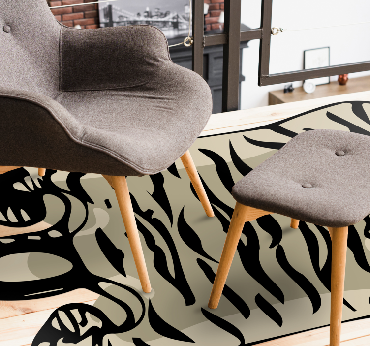 Stylish Tiger Stripes animal print rug - TenStickers