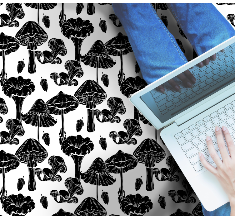 Stylized Mushroom Pattern nature rug - TenStickers