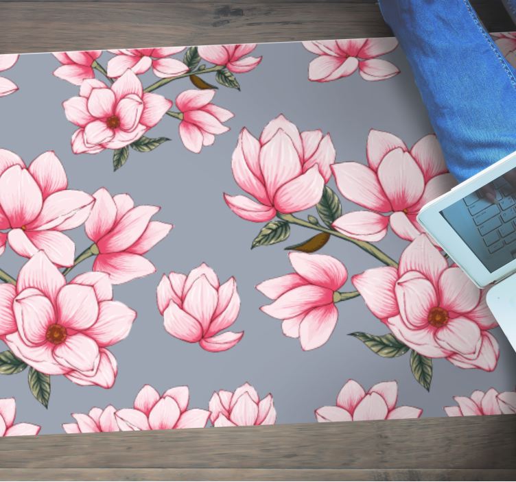 Delicate Blooms living room rug - TenStickers