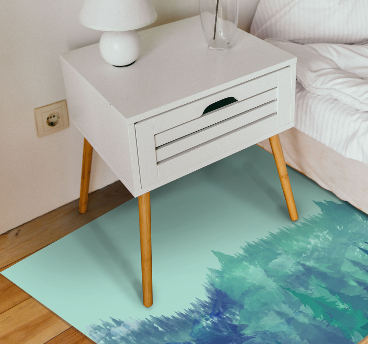 Subtle gray forest nordic vinyl rug - TenStickers